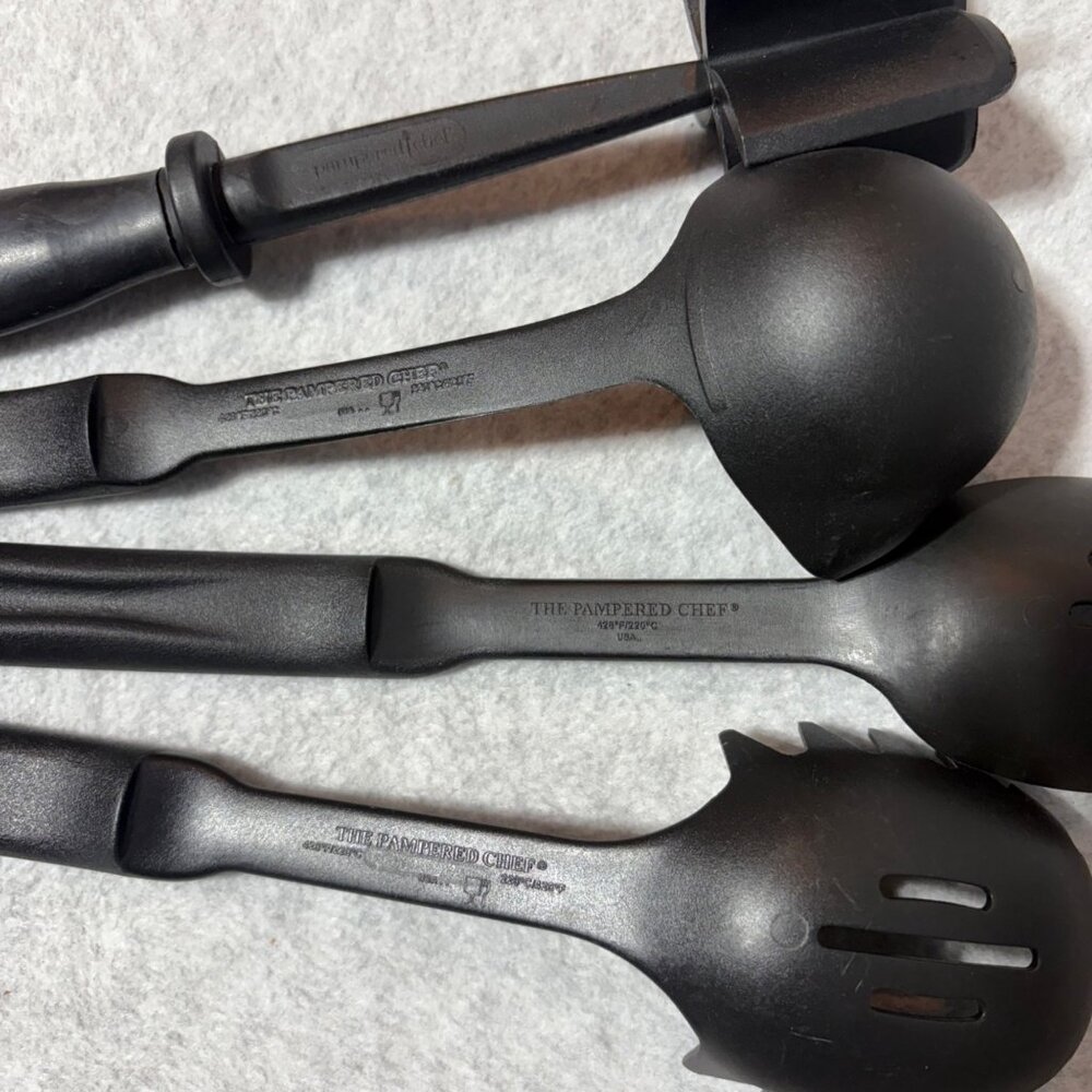 Pampered Chef Nylon Kitchen Utensils Meat Chopper Slotted Spoon Ladle Pasta Serv - Picture 3 of 3